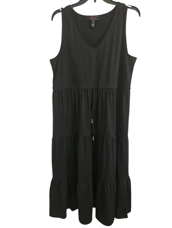 C Wonder by Christian Siriano Tiered Maxi Dress Black Sz LP - Picture 2 of 5